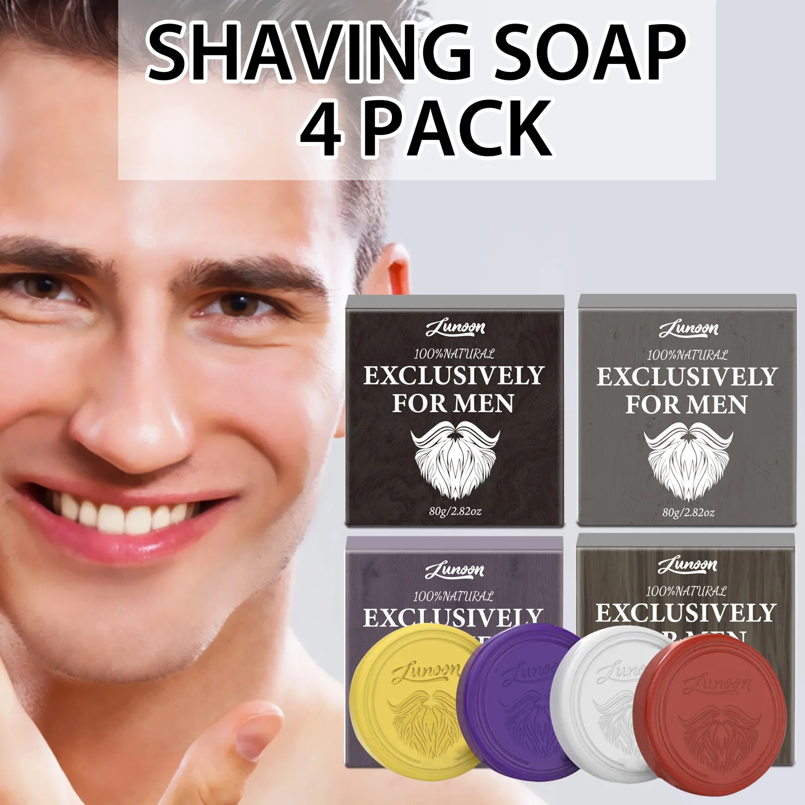 Hair Removal Cream - 4/1pcs Mens Beard Shaving Soap Hand
